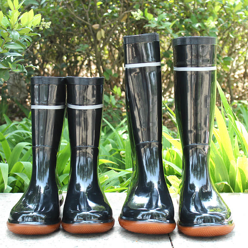 Waterproof Long Coffee Wear Resistant Rain Boots