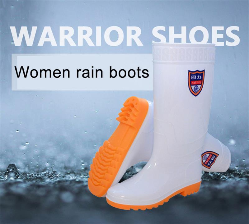 White Ladies Anti Slip PVC Rain Boots 