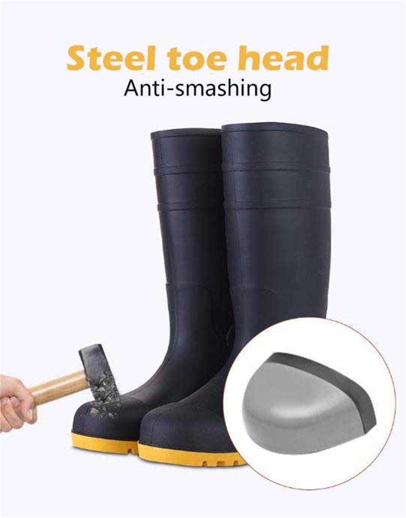 men rubber safety rain boots