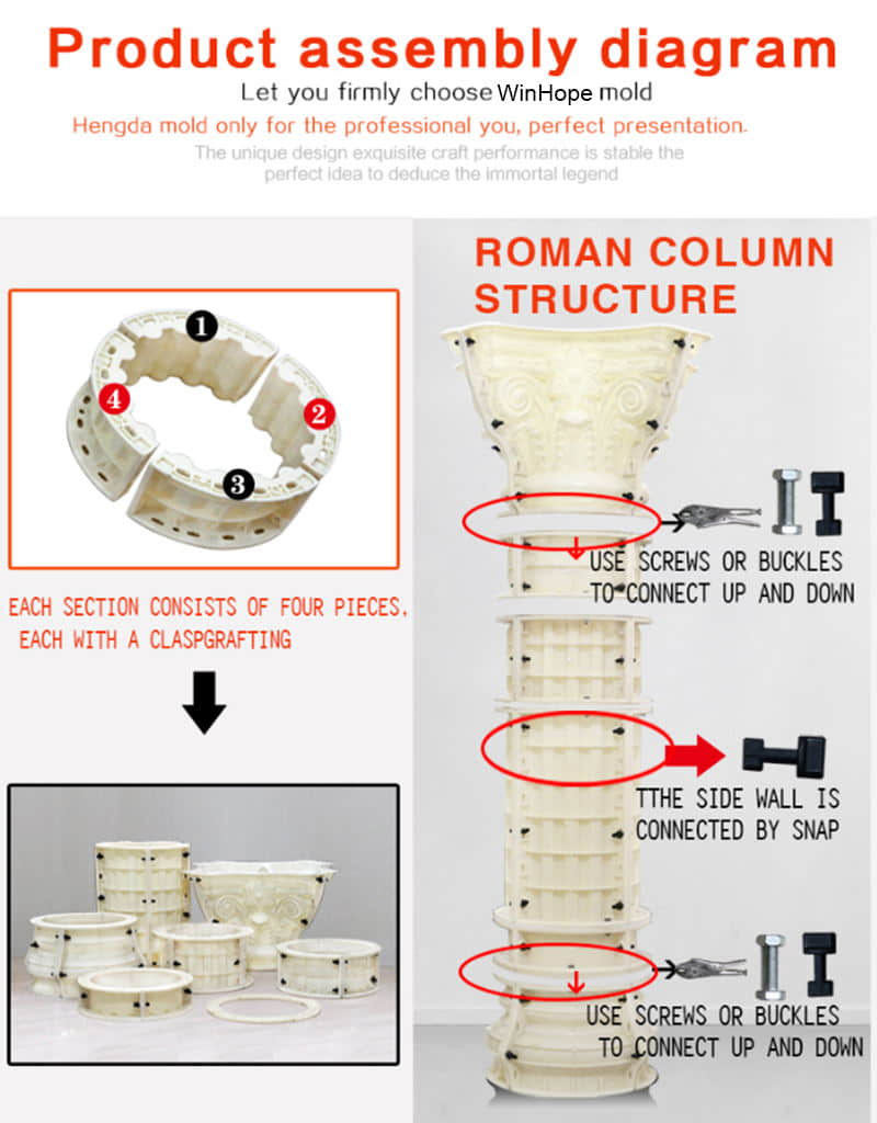 Decoration Roman Column Mold