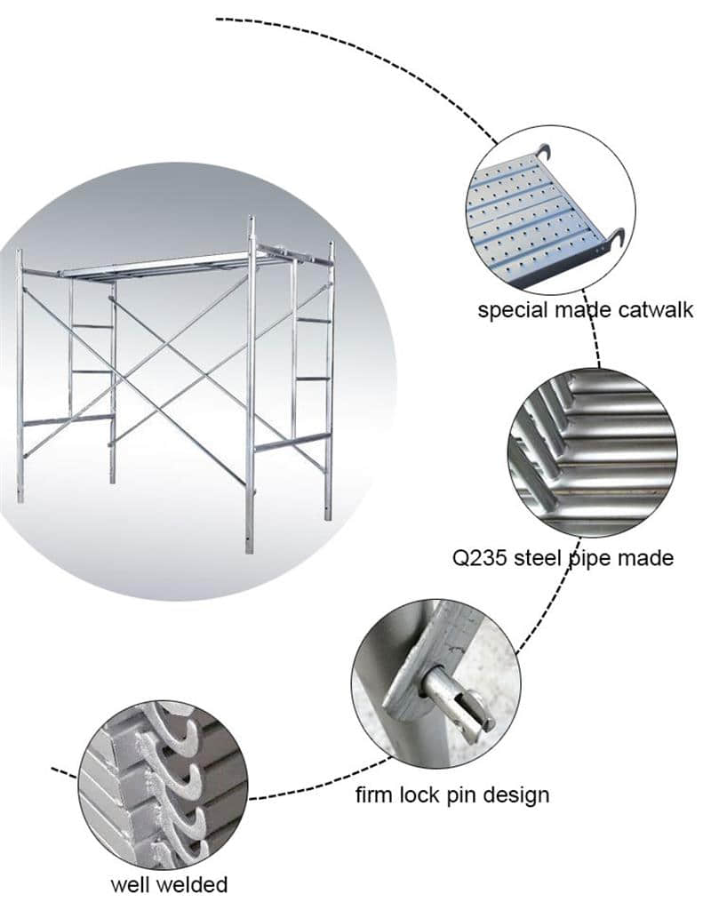 Galvanized ladder frame scaffolding