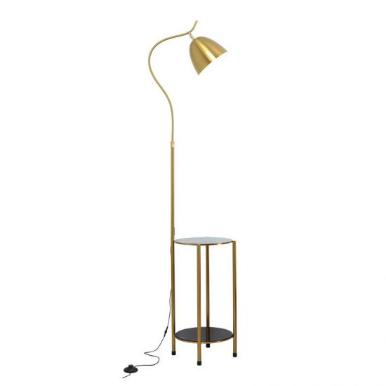 New Luxury Hotel Reading Light Gold Living Room E27 Standing Lighting Shelf Floor Lamp